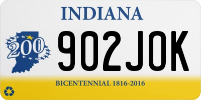 IN license plate 902JOK