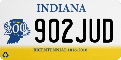 IN license plate 902JUD