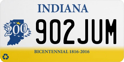 IN license plate 902JUM