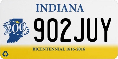IN license plate 902JUY
