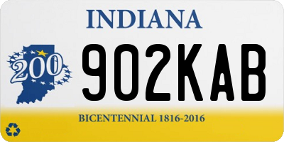IN license plate 902KAB