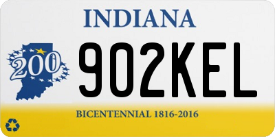 IN license plate 902KEL