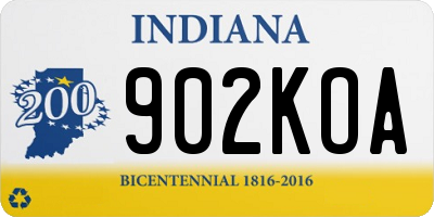 IN license plate 902KOA