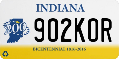 IN license plate 902KOR