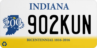 IN license plate 902KUN