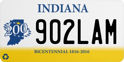 IN license plate 902LAM