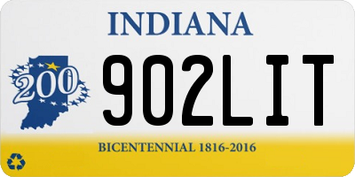 IN license plate 902LIT