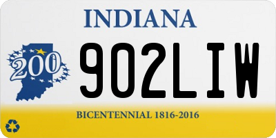 IN license plate 902LIW