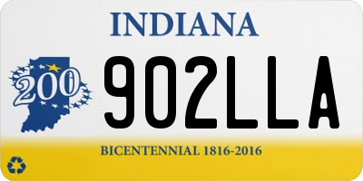 IN license plate 902LLA