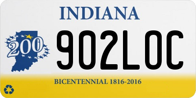 IN license plate 902LOC
