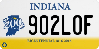 IN license plate 902LOF