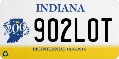 IN license plate 902LOT