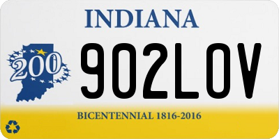 IN license plate 902LOV