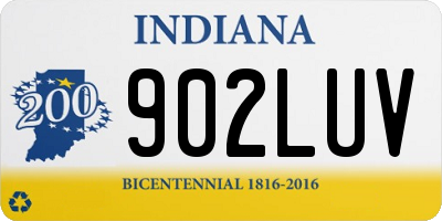 IN license plate 902LUV