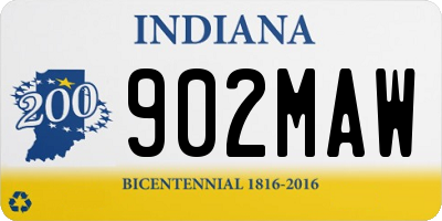 IN license plate 902MAW