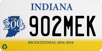 IN license plate 902MEK