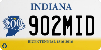 IN license plate 902MID