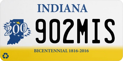 IN license plate 902MIS