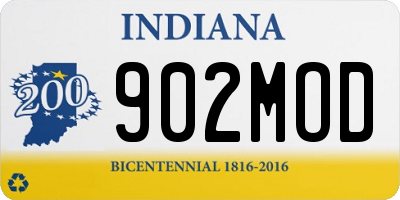 IN license plate 902MOD