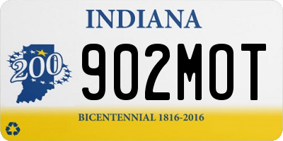 IN license plate 902MOT