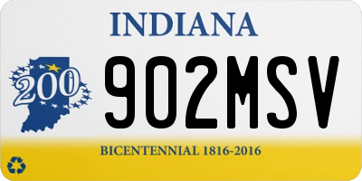 IN license plate 902MSV