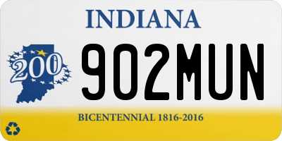 IN license plate 902MUN