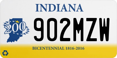 IN license plate 902MZW
