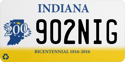 IN license plate 902NIG