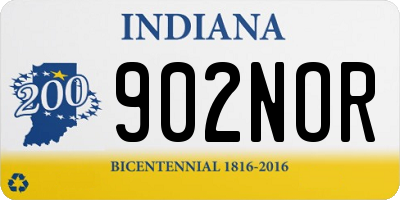 IN license plate 902NOR