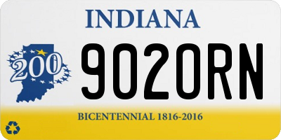IN license plate 902ORN