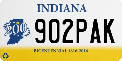 IN license plate 902PAK