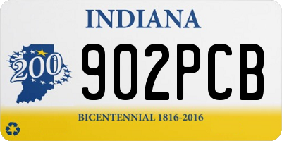 IN license plate 902PCB