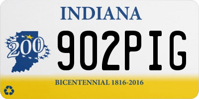 IN license plate 902PIG