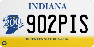 IN license plate 902PIS
