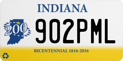 IN license plate 902PML