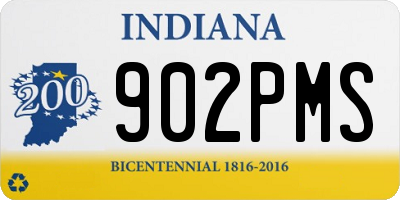 IN license plate 902PMS