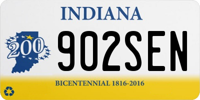 IN license plate 902SEN