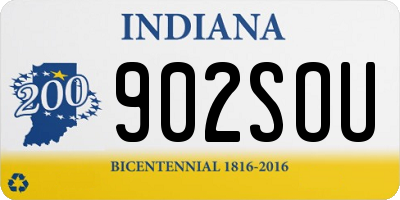 IN license plate 902SOU
