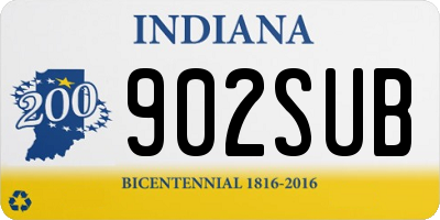 IN license plate 902SUB