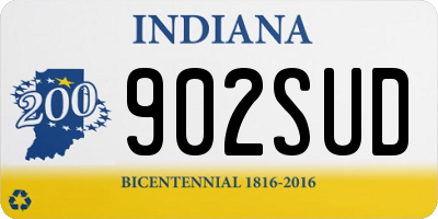 IN license plate 902SUD