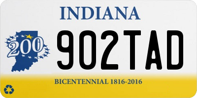 IN license plate 902TAD