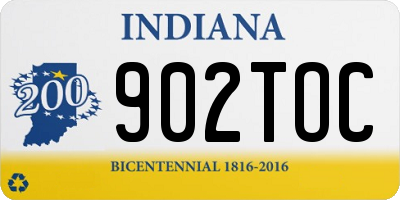 IN license plate 902TOC