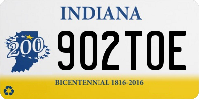 IN license plate 902TOE