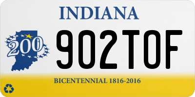 IN license plate 902TOF