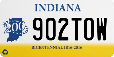 IN license plate 902TOW