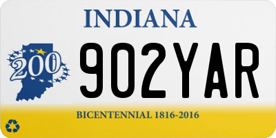 IN license plate 902YAR