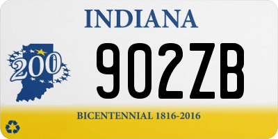 IN license plate 902ZB