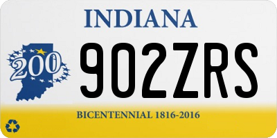 IN license plate 902ZRS