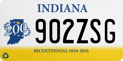 IN license plate 902ZSG