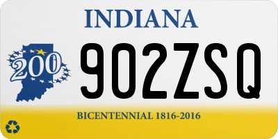 IN license plate 902ZSQ